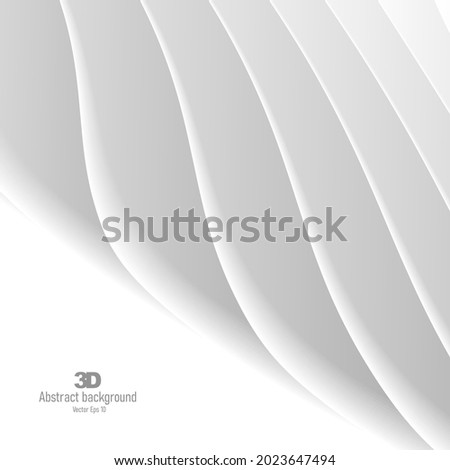 3d volume white pure background, play of light and shadow on white macro shape, card banner backdrop