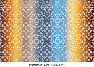 3D volumetric convex embossed geometric abstract pattern on a colored background. Islam, Arabic, Indian, Ottoman motives.