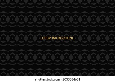 3D volumetric convex embossed geometric black background. Ethnic vintage pattern. Artistic national ornament in the Arabesque style. Oriental, Asian, Indonesian, Mexican, Aztec motives.