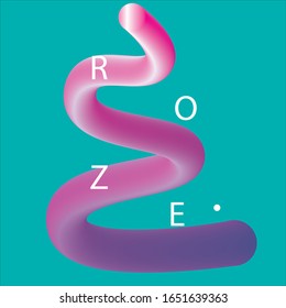 3D volumetric illustration with the inscription rose