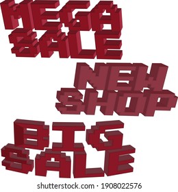 3d volumetric text big mega sale