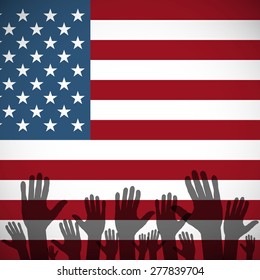 3d Vote pin with USA flag art vector symbol