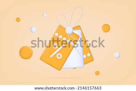 3D voucher, coupon or ticket. Vector sale banner or discount background. Loyalty and gifts program for customers, lucky present offer. Favorable offer or advertisement, benefit concept. Free coupon 3D