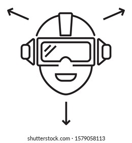 3D Vr Gaming Helmet Concept, AR Gadgets Vector Icon design