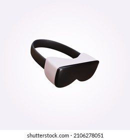 3d VR glasses  virtual reality. Virtual reality helmet futuristic glass goggles. Vector illustration.