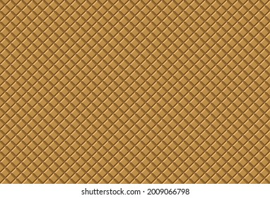 3D wafer seamless pattern background. Ice cream cone waffle texture. Crispy wafers.