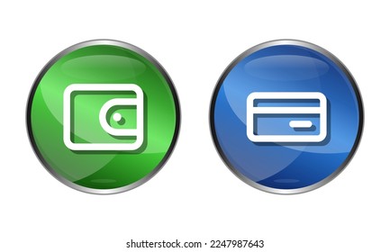3D wallet button icon for graphic design needs and website...