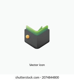 3D Wallet Passes vector icon. Premium quality.