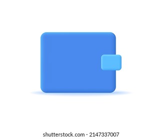 3d wallet realistic icon vector concept. Trendy modern design illustration isolated