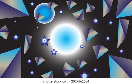 3D wallpaper Abstract background modern hipster futuristic graphic. Vector abstract background texture design, bright poster, banner blue and black background Vector illustration.