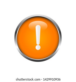 3D Warning attention with exclamation mark sign icon vector illustration