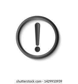 3D Warning attention with exclamation mark sign icon vector illustration
