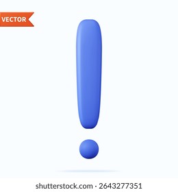 3D warning sign. exclamation mark. 3d rendering. Vector illustration