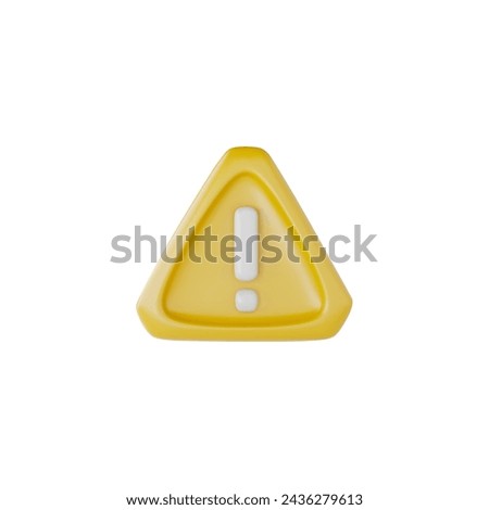 3D warning sign. A vector illustration of a bright yellow exclamation mark inside a triangle, indicating caution.