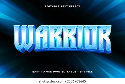 3d warrior gradient scary text style effect template editable text effect