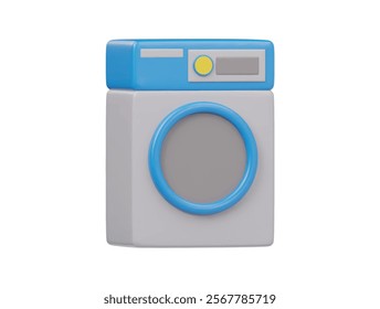 3d washing machine icon isolated
