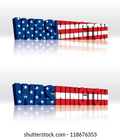 3D Washington (USA) Vector Word Text Flag