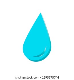 3d water drop, blue on white background, vector