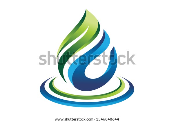 ガスと石油のロゴ会社用の3d水滴ロゴコンセプト 青いガスは霊魂と生きる象徴です ベクター画像のロゴ シンボル 記号 またはマークのデザインイラスト のベクター画像素材 ロイヤリティフリー