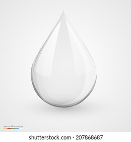 3D Water Drop On White Isolated. Vector Illustration
