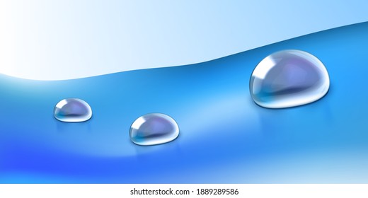 3D Water Drop Of Rain Macro On White Background. EPS10 Vector