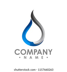 3d water drops on blue and grey - white background. graphic design elements, icons or logo. Vector illustration