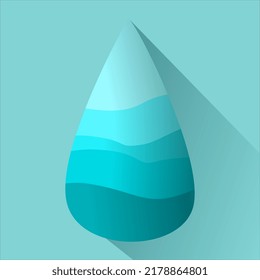 3d water icon vector illustration in gradient color
