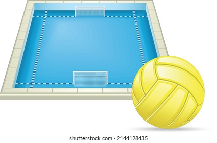 3D Water Polo Field and Water Polo Ball