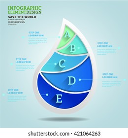 3d water shape infographic. Can uesd for presentation, data diagram and infographic business