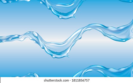 Fondo abstracto de salpicadura de agua 3D, renderización 3D.fondo de onda de agua, ilustración de fondo de agua azul. 