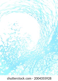 3D water splash vortex. Mousturizing bright aqua wave underwater sea ocean. Travel cosmetics template. Realistic marine texture vector illustration