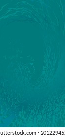 3D water splash vortex. Mousturizing bright aqua wave underwater sea ocean. Travel cosmetics template. Realistic marine texture vector illustration