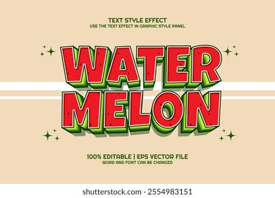 3d Watermelon Cartoon Editable Text Effect