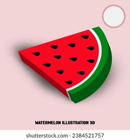3D watermelon illustration fruit sign icon 