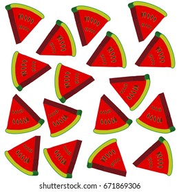 3D Watermelon isolated on white background. Vector iluustration.