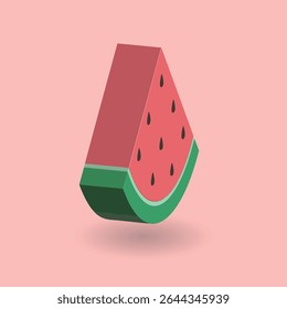 3D melancia fatia frutas de verão ilustração. vetor eps10.