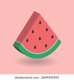 3D melancia fatia frutas de verão ilustração. vetor eps10