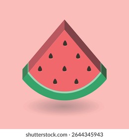 3D melancia fatia frutas de verão ilustração. vetor eps10.