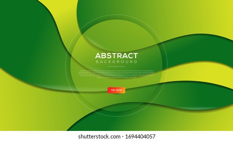 3D wave abstract green gradient background with white shiny. vector background. Eps10