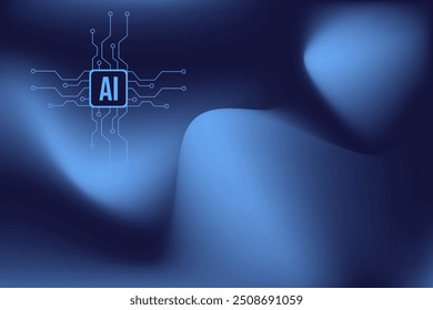 Fundo de onda 3D com computador micro Chip. Design do modelo de plano de fundo da Tecnologia Digital. O vetor de espiral estético pode usar banner de discórdia na web. EPS 10