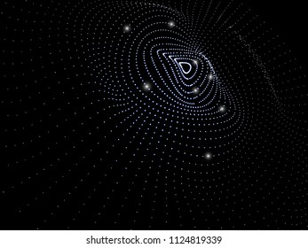 3d wave dots grid circle. Futuristic background. Vector illustration.