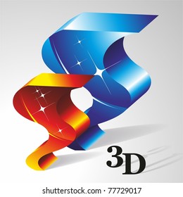 3d wave. Geometric shapes. Vector.