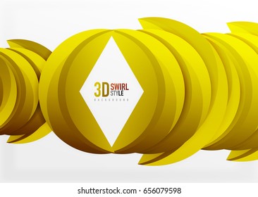 3D wave lines design. Dynamic effect abstract vector Illustration, modern pattern template