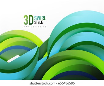 3D wave lines design. Dynamic effect abstract vector Illustration, modern pattern template