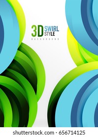3D wave lines design. Dynamic effect abstract vector Illustration, modern pattern template