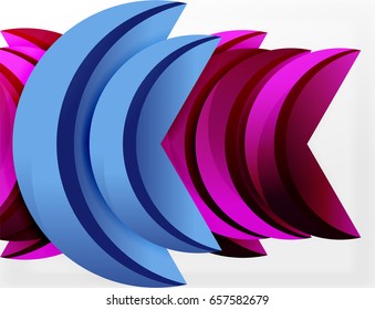 3D wave lines design. Dynamic effect abstract vector Illustration, modern pattern template
