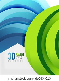 3D wave lines design. Dynamic effect abstract vector Illustration, modern pattern template