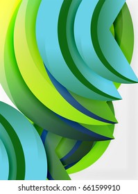 3D-Wellenlinien-Design. Abstrakte Vektorgrafik dynamischer Effekte, moderne Mustervorlage