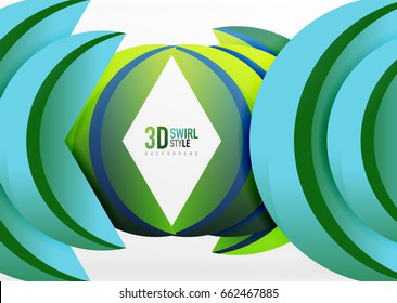 3D wave lines design. Dynamic effect abstract vector Illustration, modern pattern template