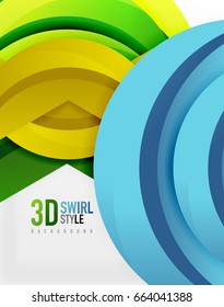 3D wave lines design. Dynamic effect abstract vector Illustration, modern pattern template